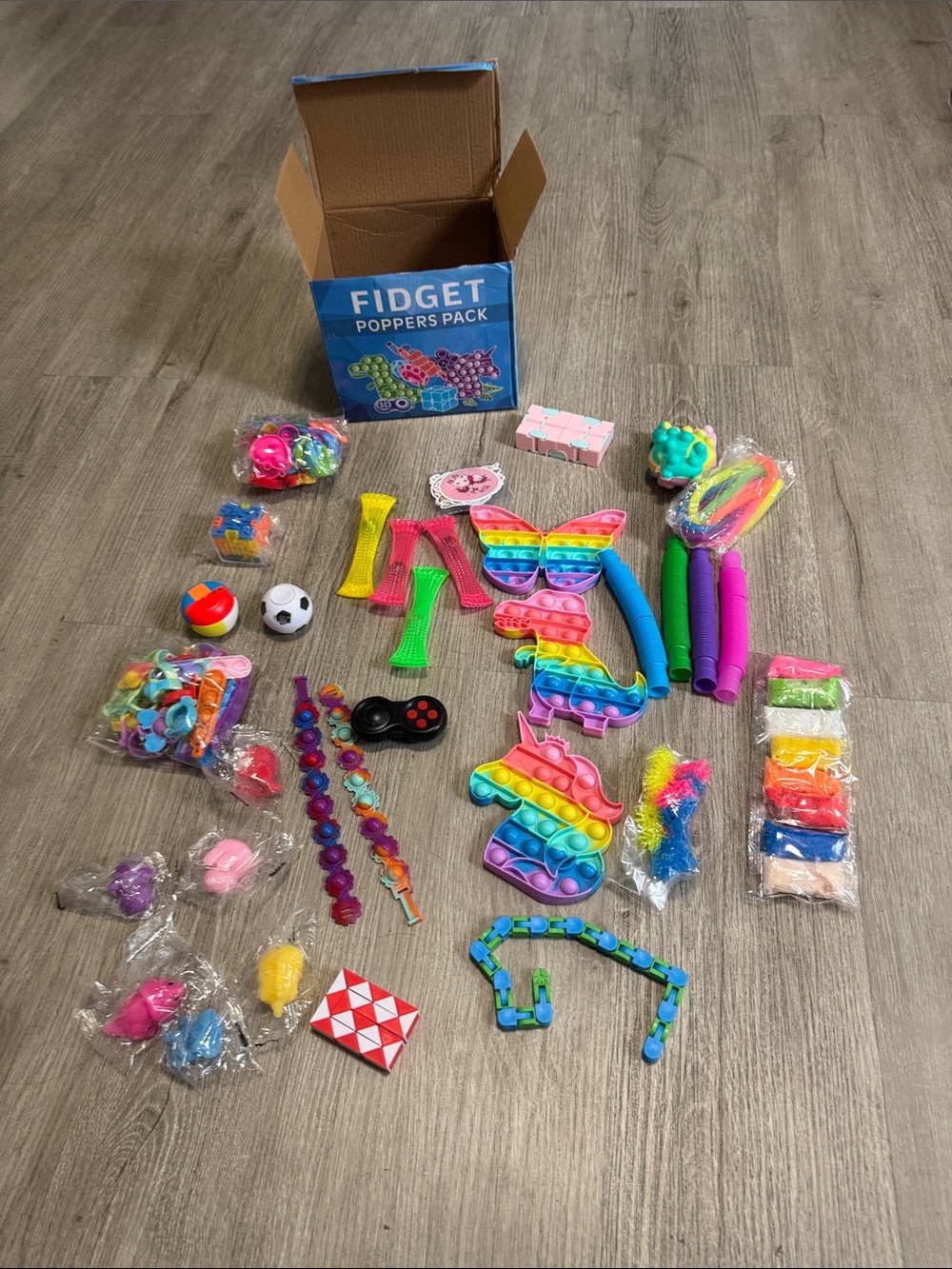 Kids Fidget Poppers Pack - Rainbow Sensory Toy Set